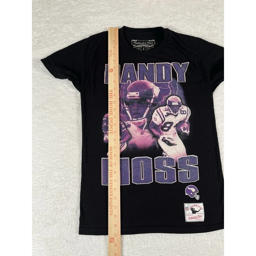 Mitchell & Ness Minnesota Vikings NFL‎ Randy Moss Black Graphic T-Shirt Men's S